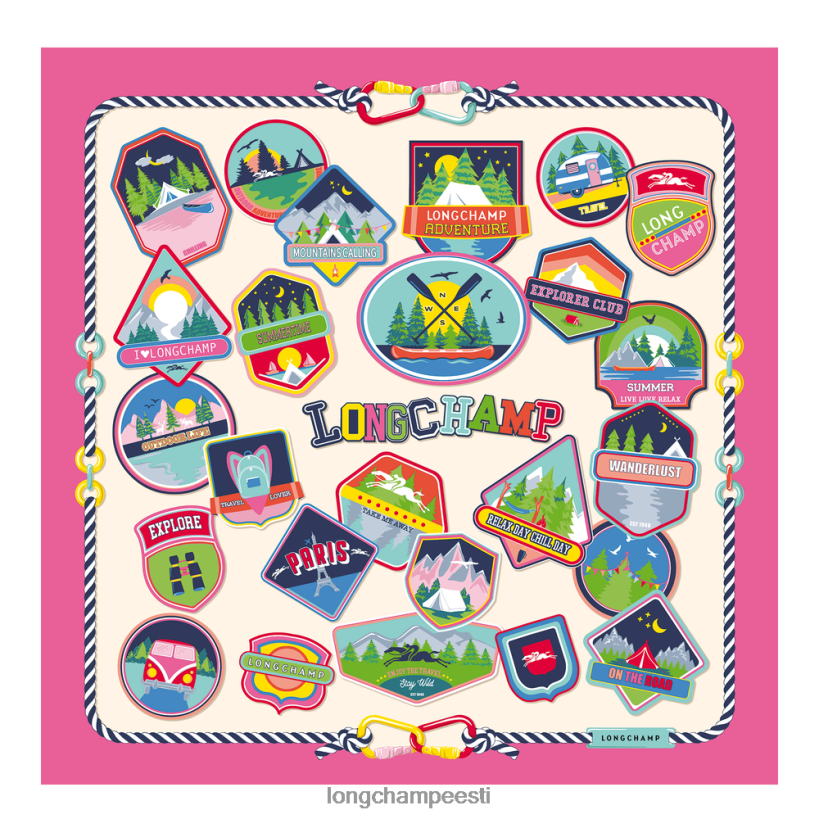 tarvikud fuksia PD2Z8Z1057 kevad/suvi 2023 kollektsiooni siidisall 90 naised Longchamp