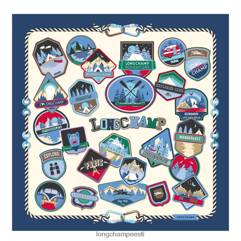 tarvikud merevägi PD2Z8Z1056 kevad/suvi 2023 kollektsiooni siidisall 90 naised Longchamp