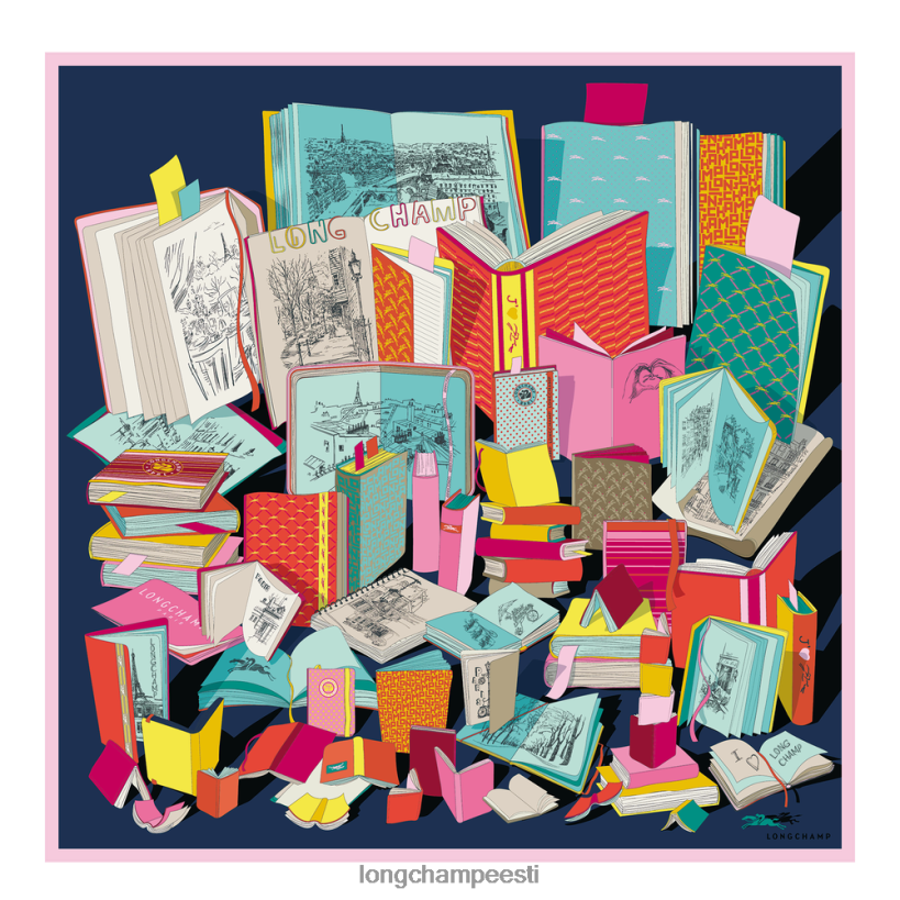 tarvikud mitmevärviline PD2Z8Z1049 kevad/suvi 2023 kollektsiooni siidisall 90 naised Longchamp