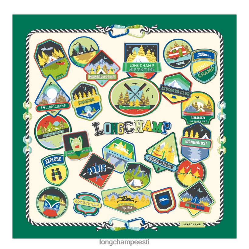 tarvikud muru/roheline tuli PD2Z8Z1058 kevad/suvi 2023 kollektsiooni siidisall 90 naised Longchamp