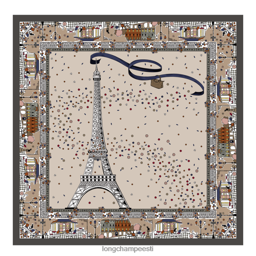 tarvikud paber PD2Z8Z1012 kevad/suvi 2023 kollektsiooni siidisall naised Longchamp