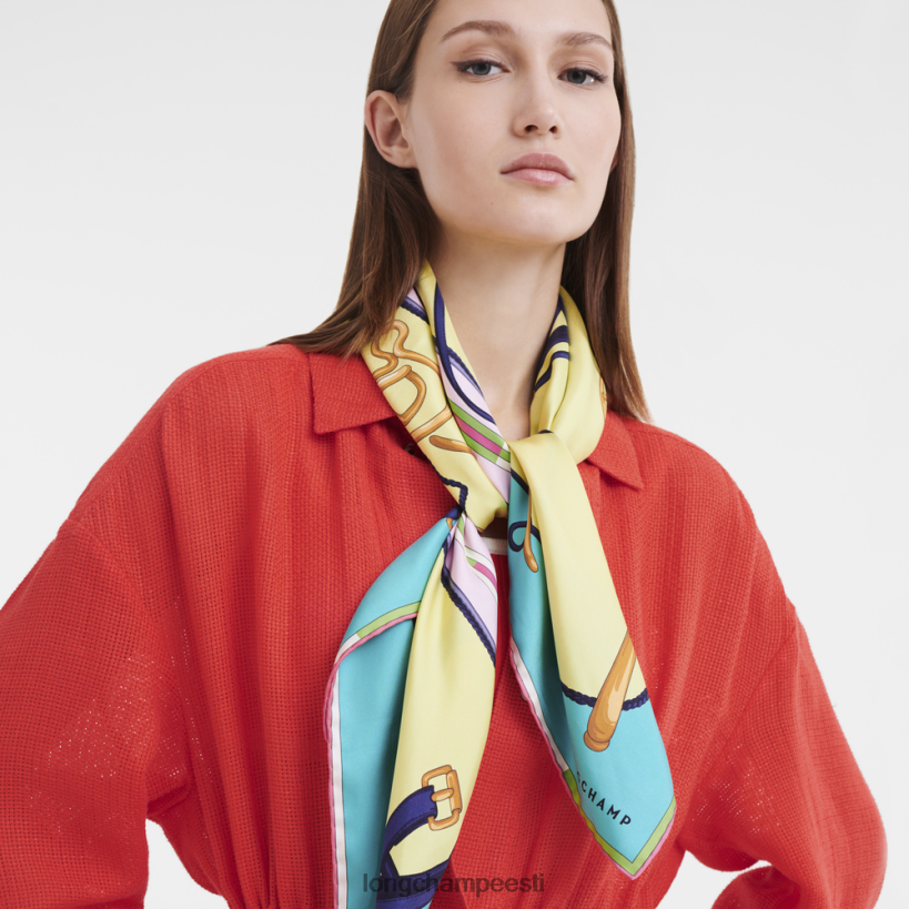 tarvikud türkiissinine PD2Z8Z1048 kevad/suvi 2023 kollektsiooni siidisall 90 naised Longchamp