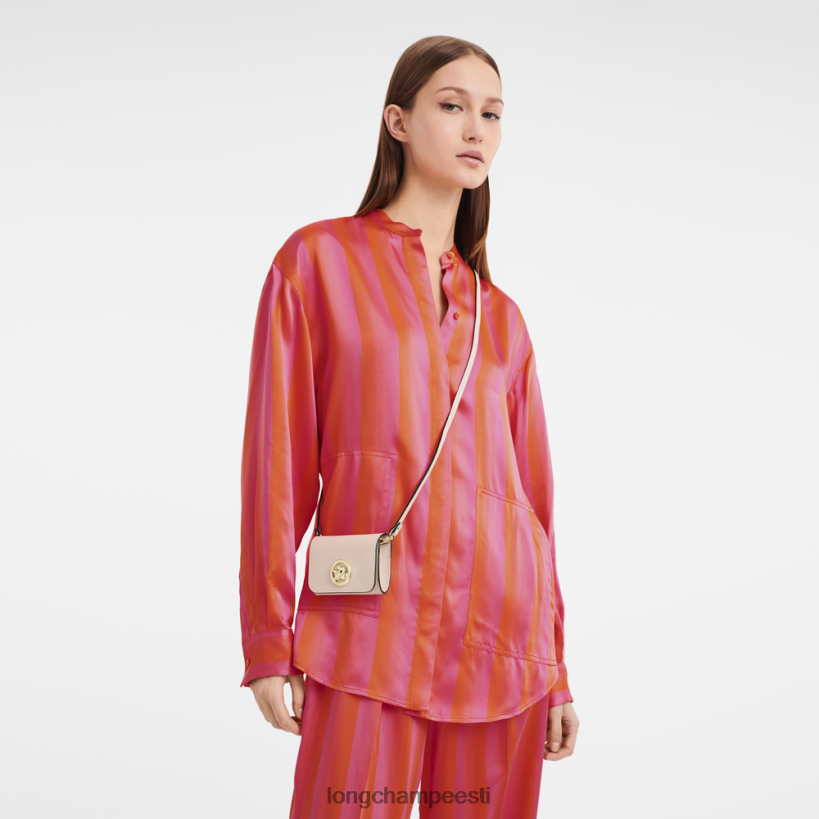 nahktooted kahvaturoosa PD2Z8Z519 kast-traavi õlarihmaga rahakott naised Longchamp