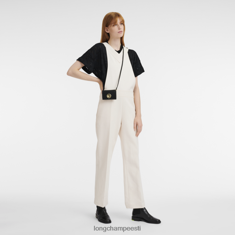 nahktooted must PD2Z8Z516 kast-traavi õlarihmaga rahakott naised Longchamp