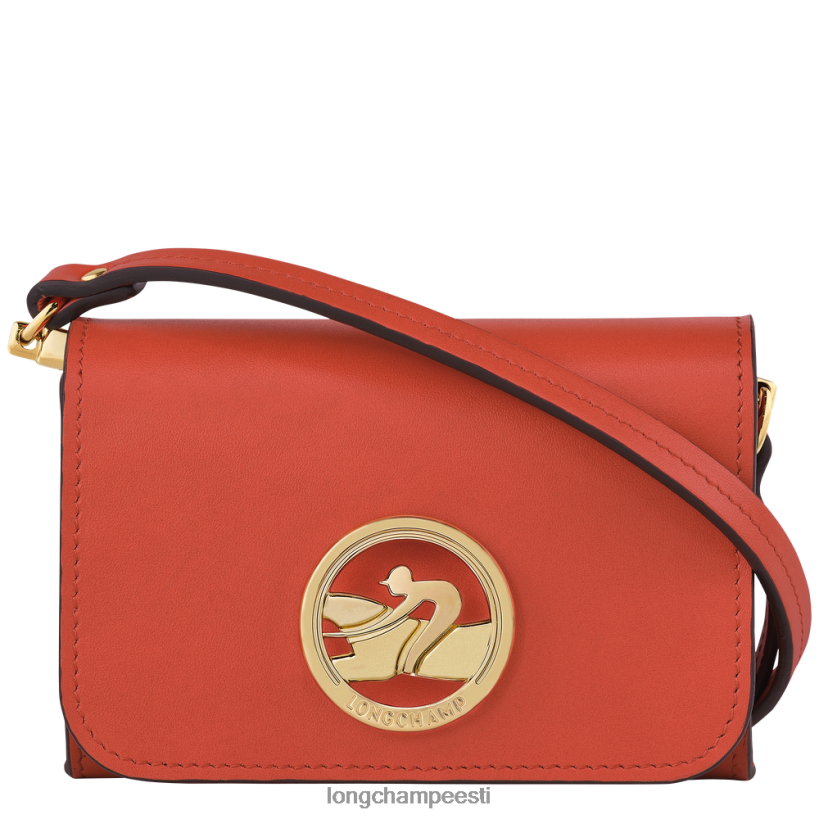 nahktooted oranž PD2Z8Z517 kast-traavi õlarihmaga rahakott naised Longchamp