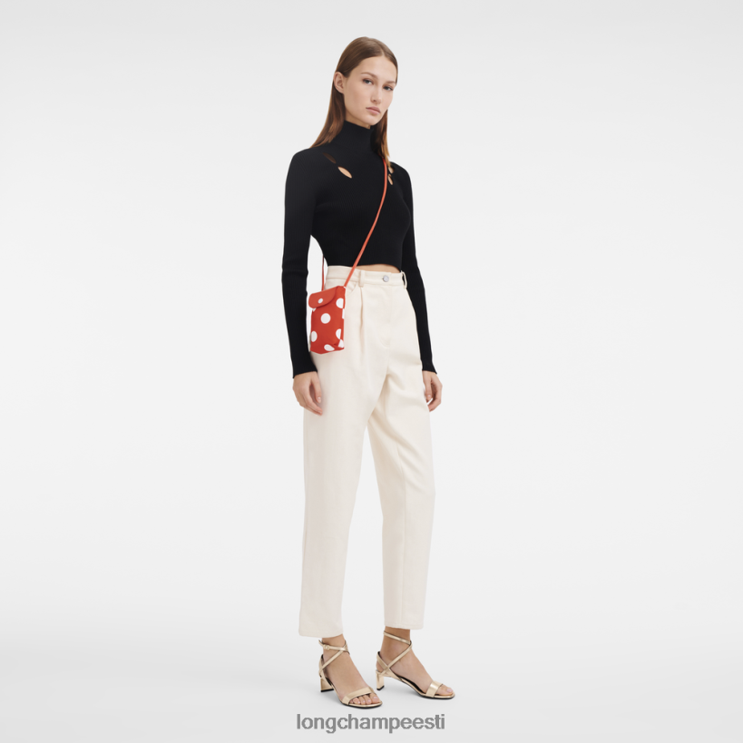 nahktooted oranž PD2Z8Z676 le pliage collection telefoniümbris nahast pitsiga naised Longchamp