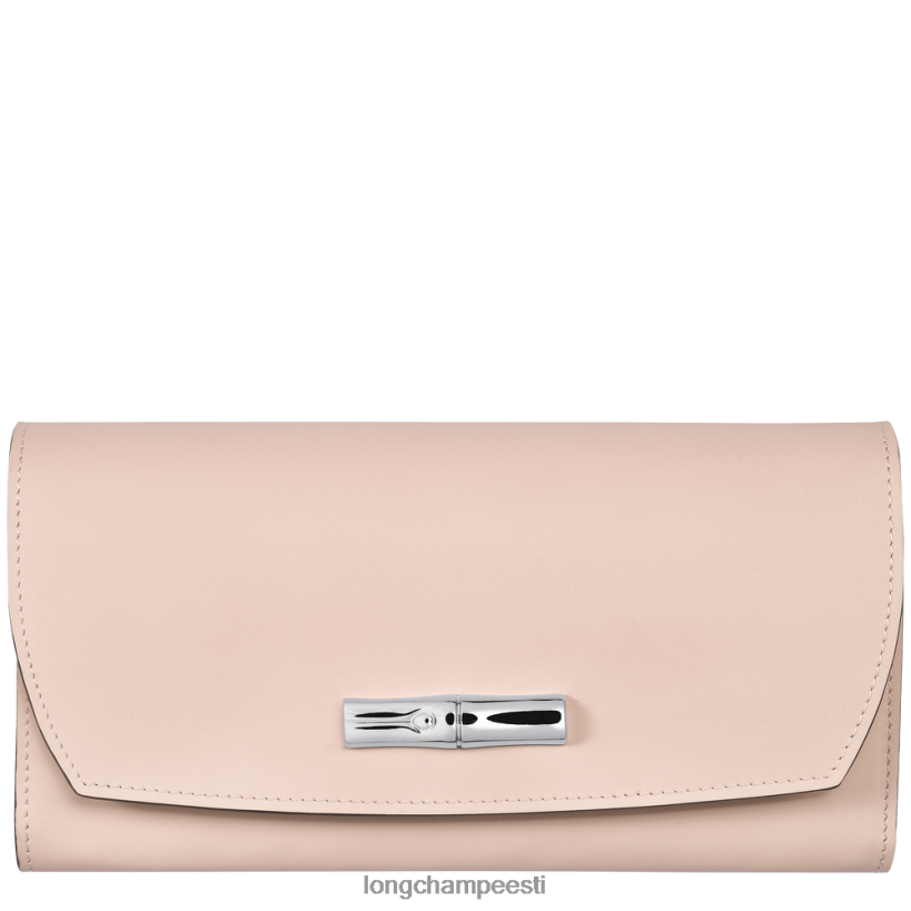 nahktooted kahvaturoosa PD2Z8Z567 roseau kontinentaalne rahakott naised Longchamp