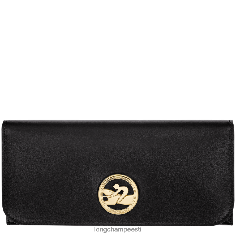 nahktooted must PD2Z8Z558 box-trot kontinentaalne rahakott naised Longchamp