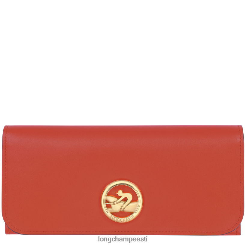 nahktooted oranž PD2Z8Z559 box-trot kontinentaalne rahakott naised Longchamp