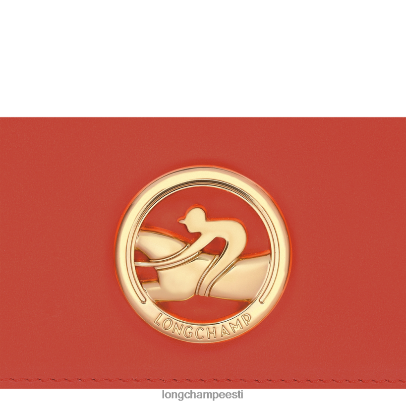 nahktooted oranž PD2Z8Z559 box-trot kontinentaalne rahakott naised Longchamp